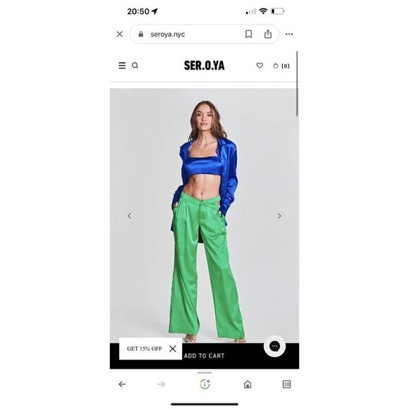 Ser.o.ya Karry Shirt 95% Silk Size Small Blue Collared Blouse Retail $395 X - Picture 4 of 15